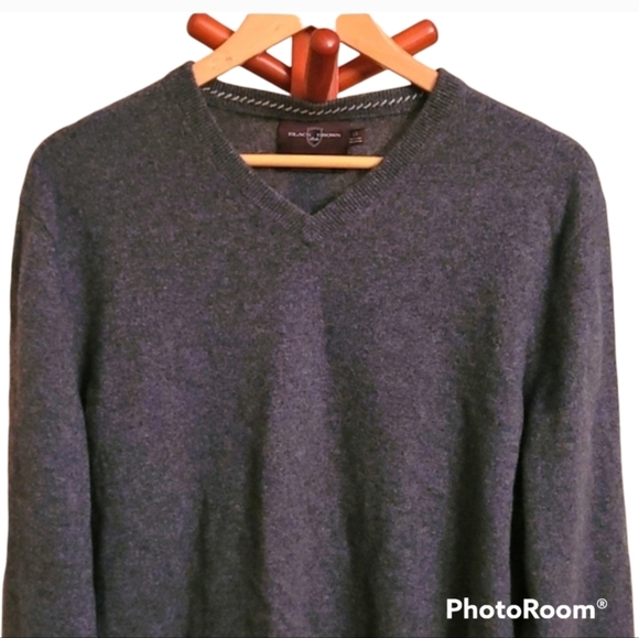 Black Brown 1826 Gray Cashmere Sweater - Picture 2 of 5